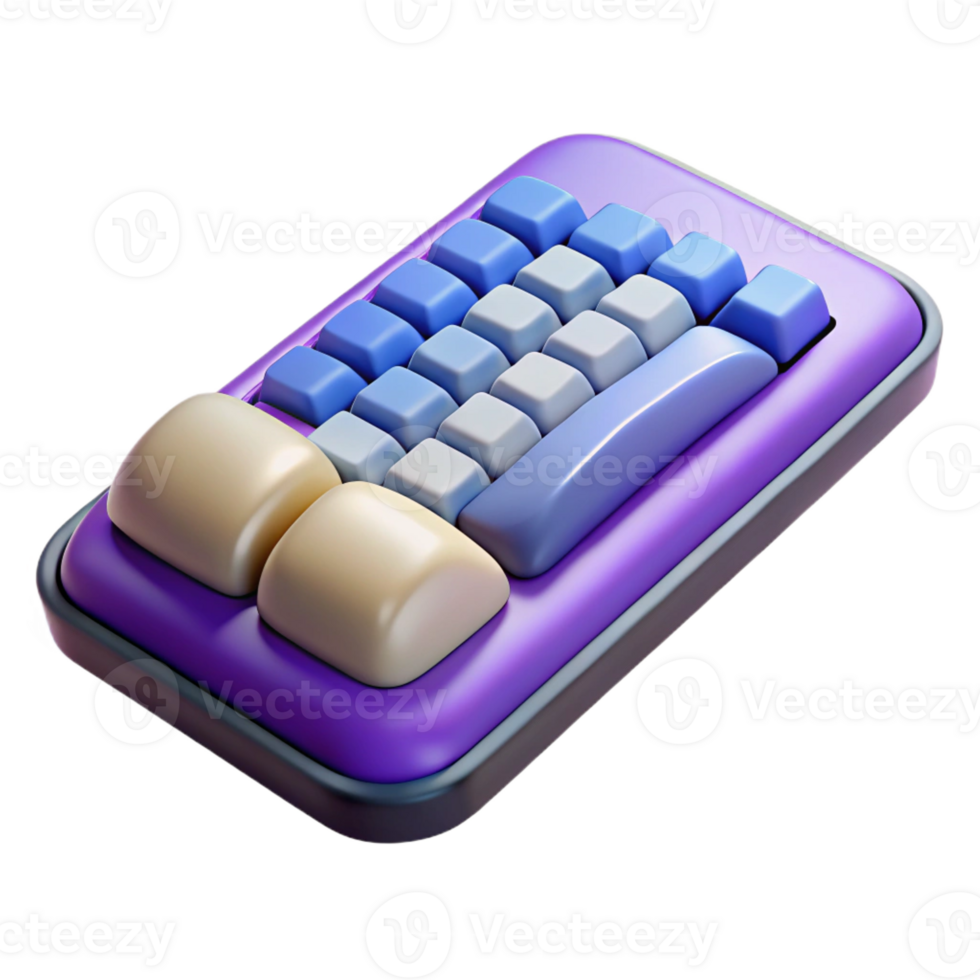 dramatic elegant Ergonomic keyboard with wrist rest with Transparent Background expertly shot png