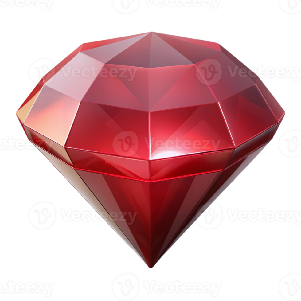 extraordinary bold abstract Hyper-specific, professional render of an isolated cutout, photorealistic single, levitating, faceted ruby gemstone with Transparent Background studio quality png