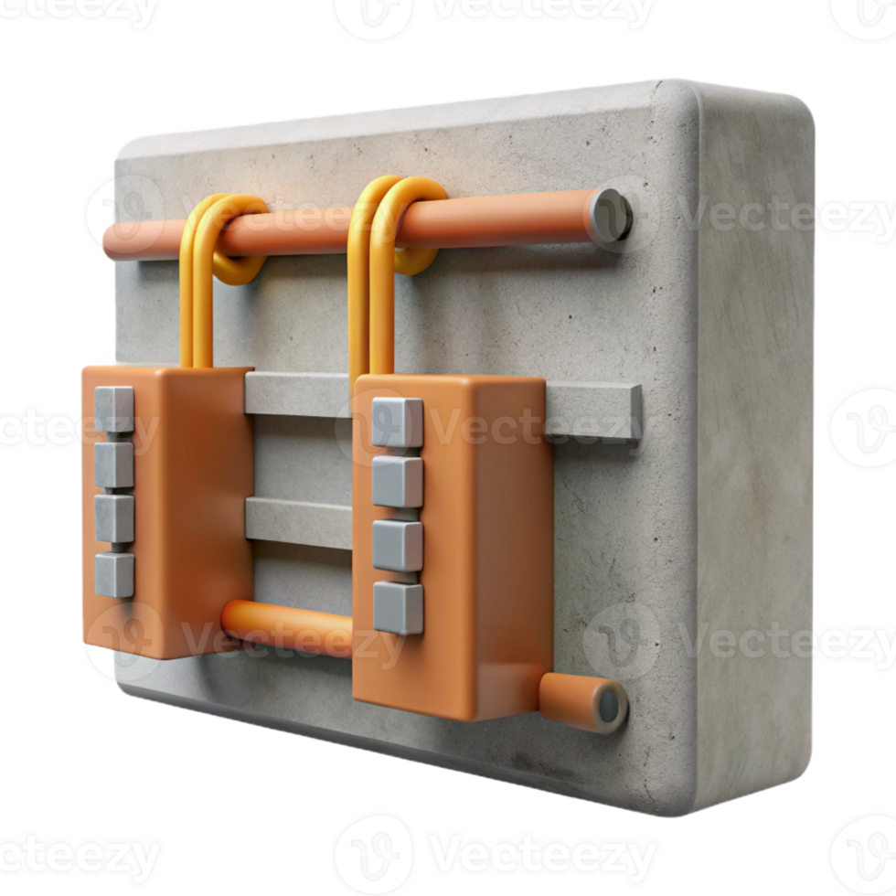 alluring coastal Concept art style, isolated cutout of a modular, prefabricated concrete wall panel with integrated wiring with Transparent Background sharp png