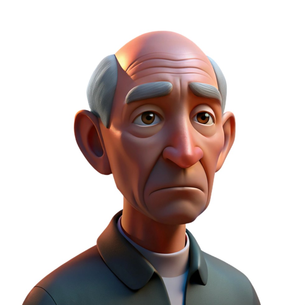 beautiful minimalist Portrait of an Elderly Man with Deep premium png
