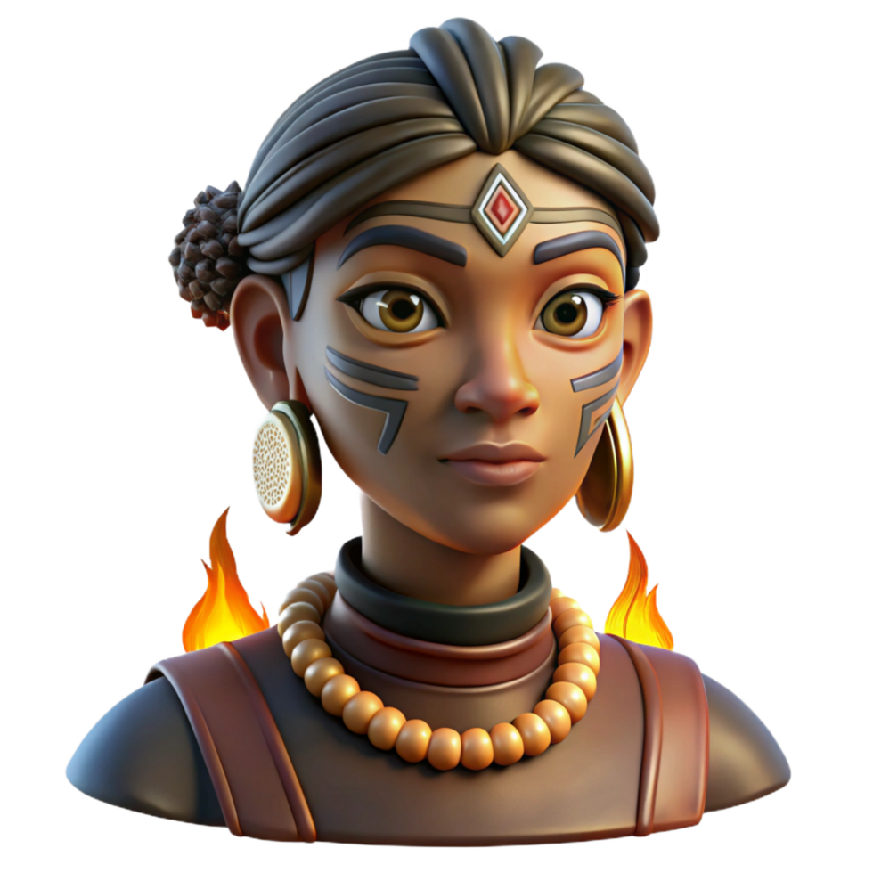 magnificent traditional Portrait of a Woman with Elaborate Tribal exclusive png
