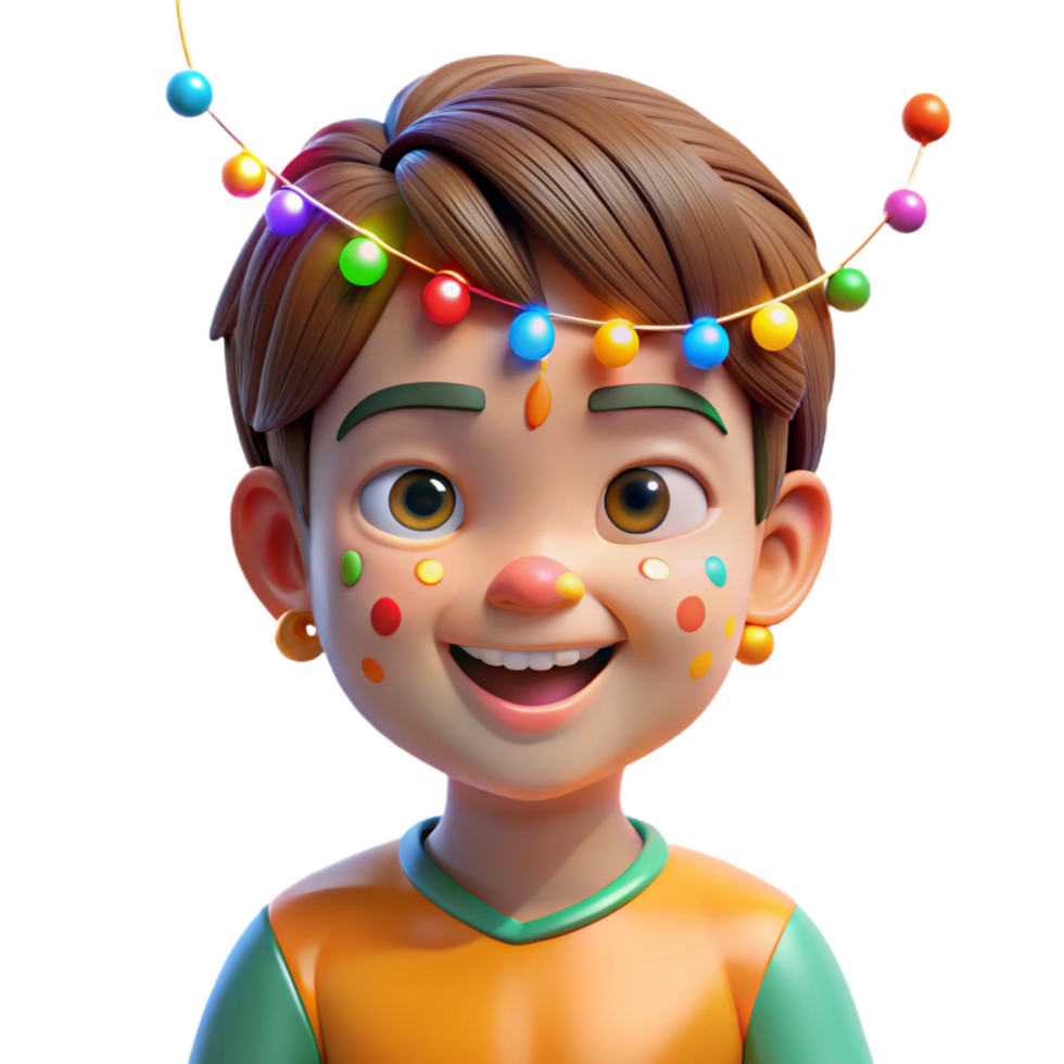 magnificent minimalist Portrait of a Child with Bright Colorful professional png