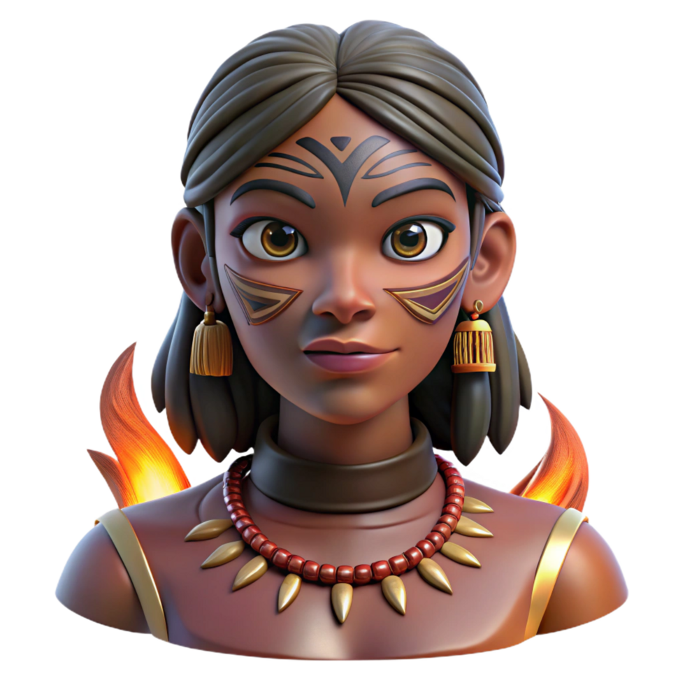 stunning vintage Portrait of a Woman with Elaborate Tribal high quality png