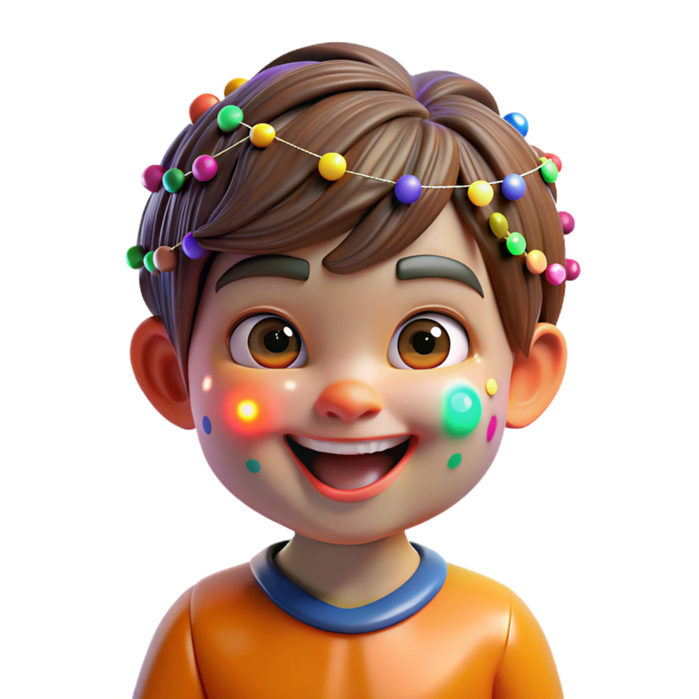 magnificent contemporary Portrait of a Child with Bright Colorful high resolution png