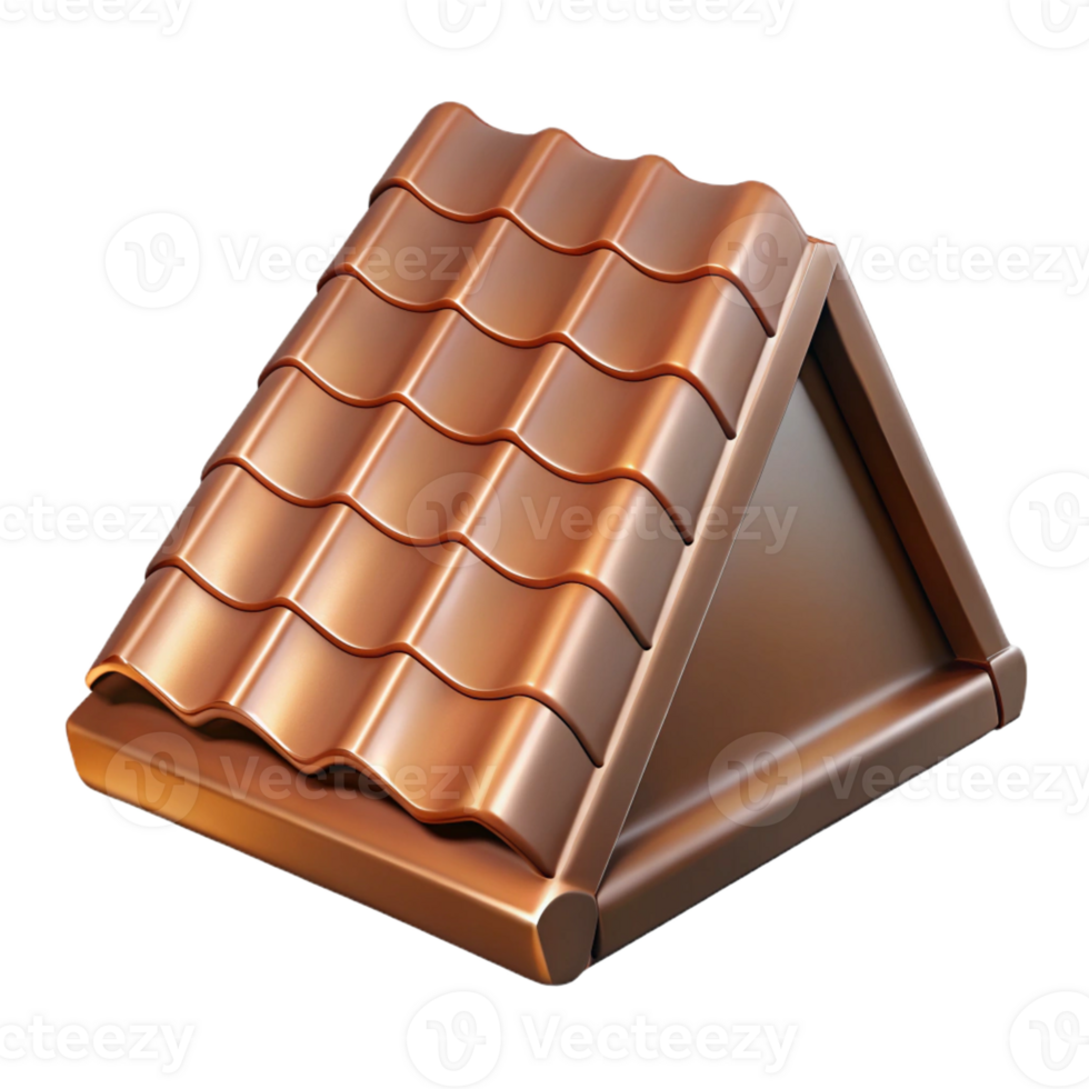 calm breathtaking Photorealistic, ultra-detailed isolated cutout of a single, weathered, copper roofing shingle with Transparent Background original png