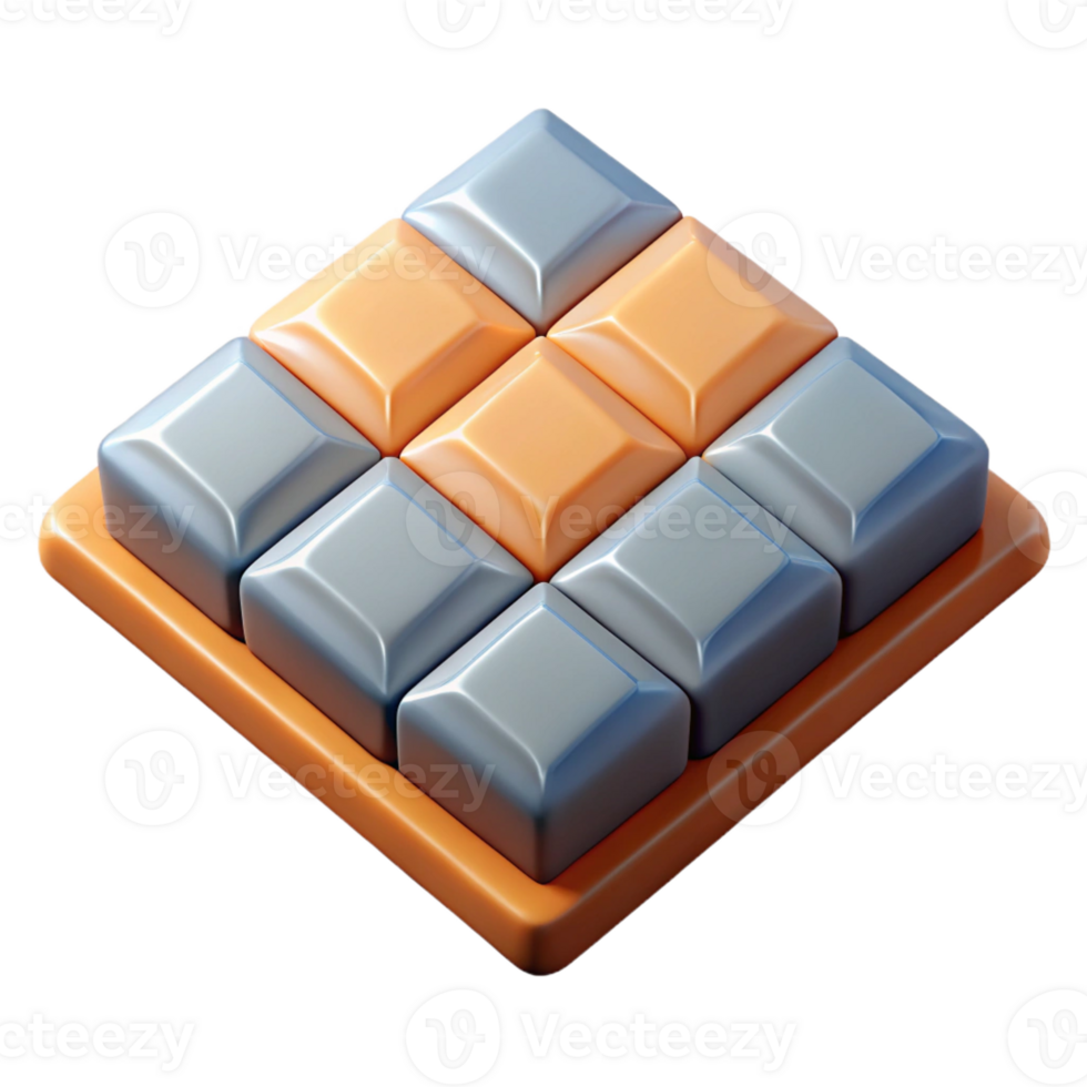 exemplary contemporary Hyper-specific professional render of a single, glazed ceramic floor tile with a geometric pattern Isolated cutout with Transparent Background authentic png