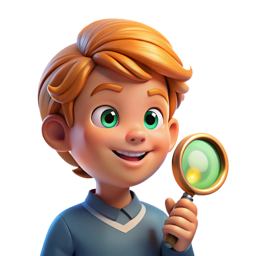 elegant artistic Portrait of a Child with a Curious high resolution png