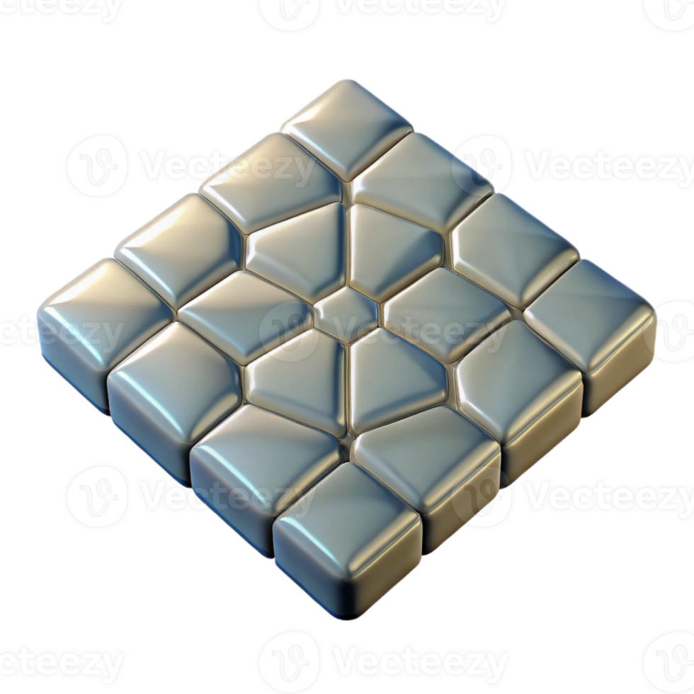 dreamy splendid Hyper-specific professional render of a single, glazed ceramic floor tile with a geometric pattern Isolated cutout with Transparent Background crisp png