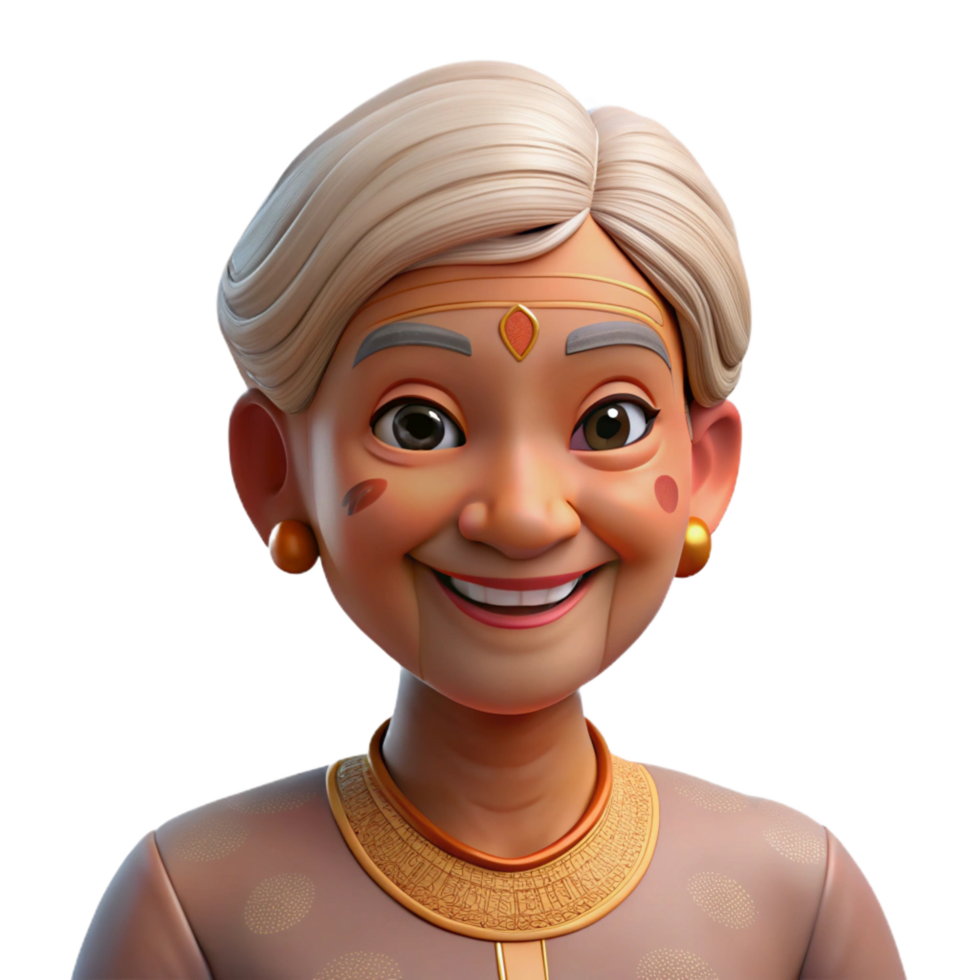 serene traditional Portrait of an Elderly Woman with authentic png