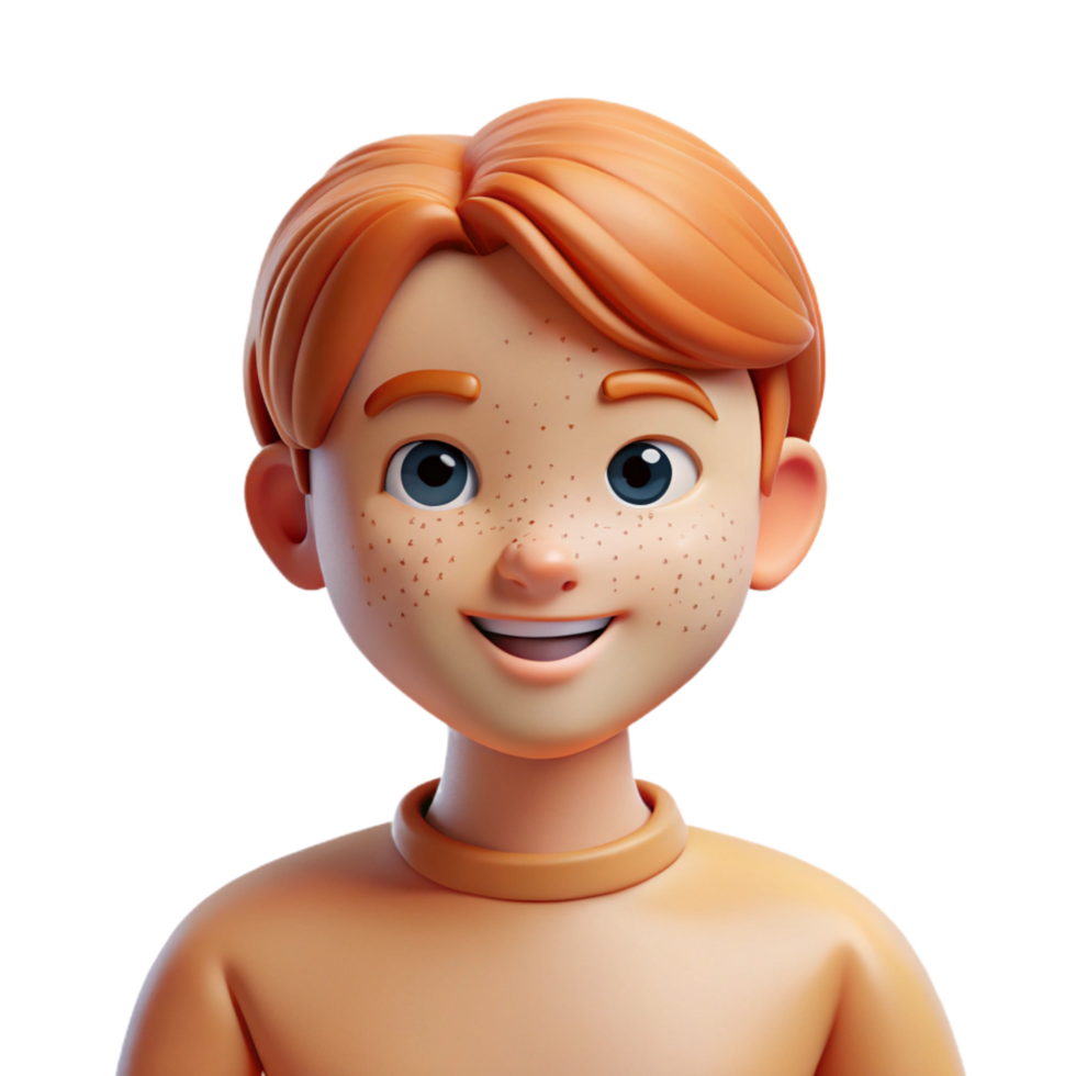 elegant contemporary Portrait of a Person with Freckles and high quality png