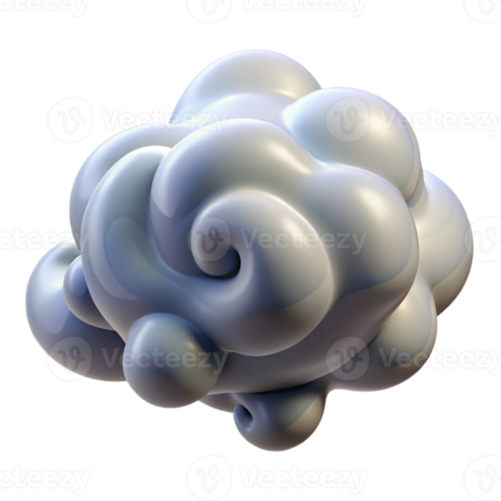 dreamy dazzling Ultra-detailed, concept art style, isolated cutout of a single, abstract, swirling cloud of smoke with Transparent Background professional png