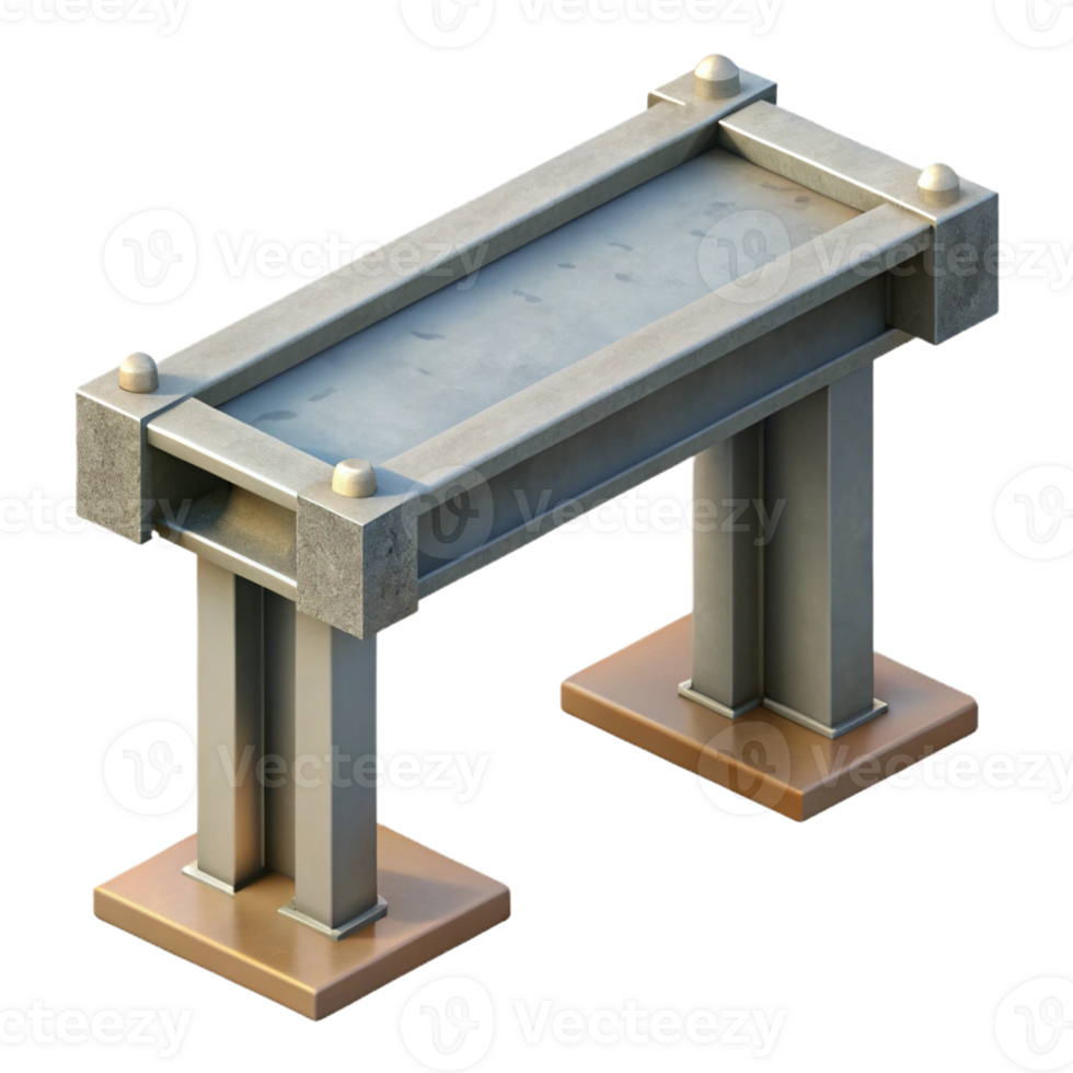alluring renaissance Hyper-specific professional render of a single, concrete structural support beam with exposed rebar Isolated cutout with Transparent Background impeccable png