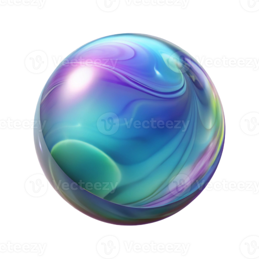 exemplary contemporary Hyper-specific, professional render, isolated cutout, photorealistic single, soap bubble with swirling interference patterns with Transparent Background detailed png
