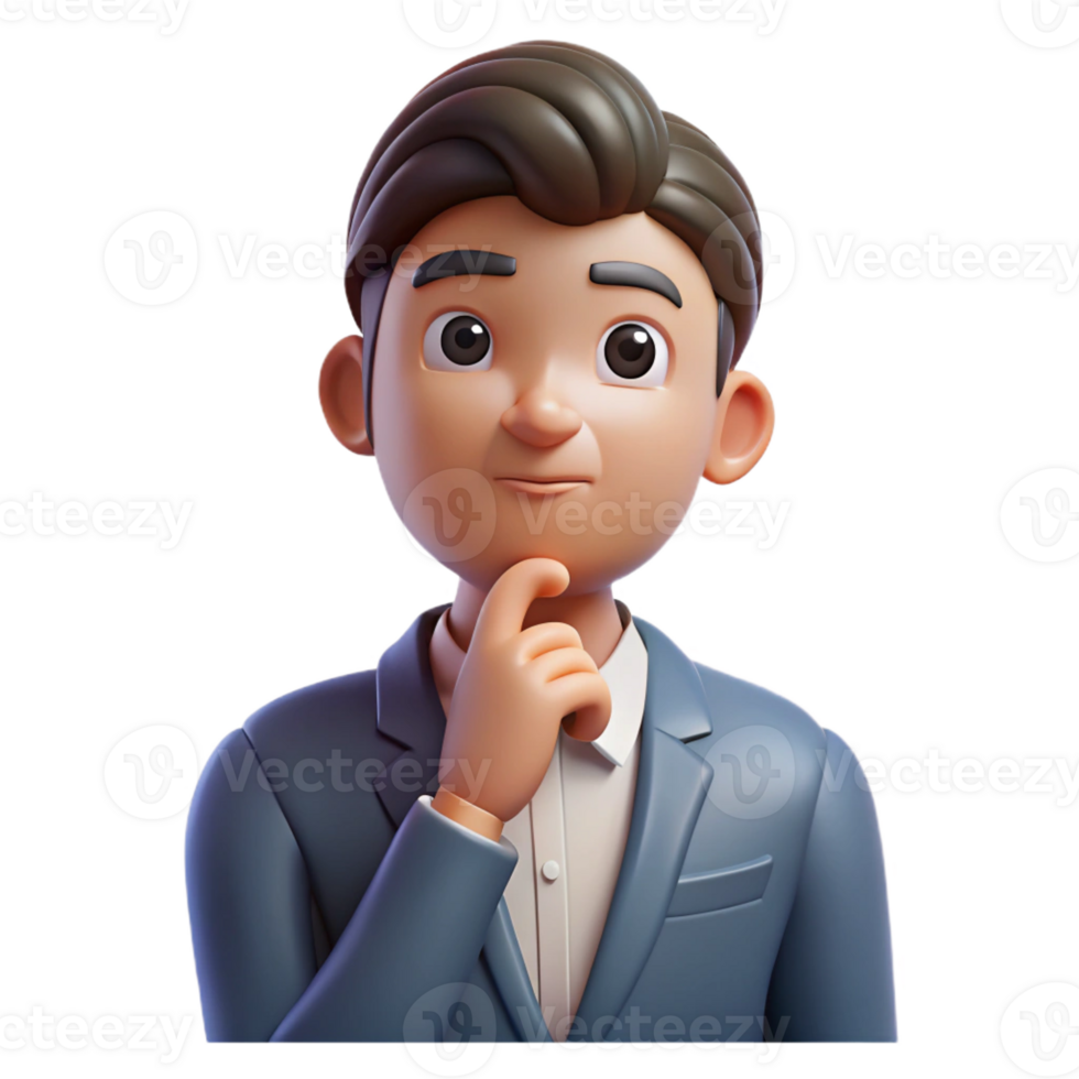 dramatic dramatic Portrait of a thinking teacher, with Transparent Background impeccable png
