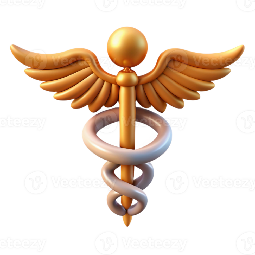 breathtaking memorable Caduceus, Hermes' staff with Transparent Background png