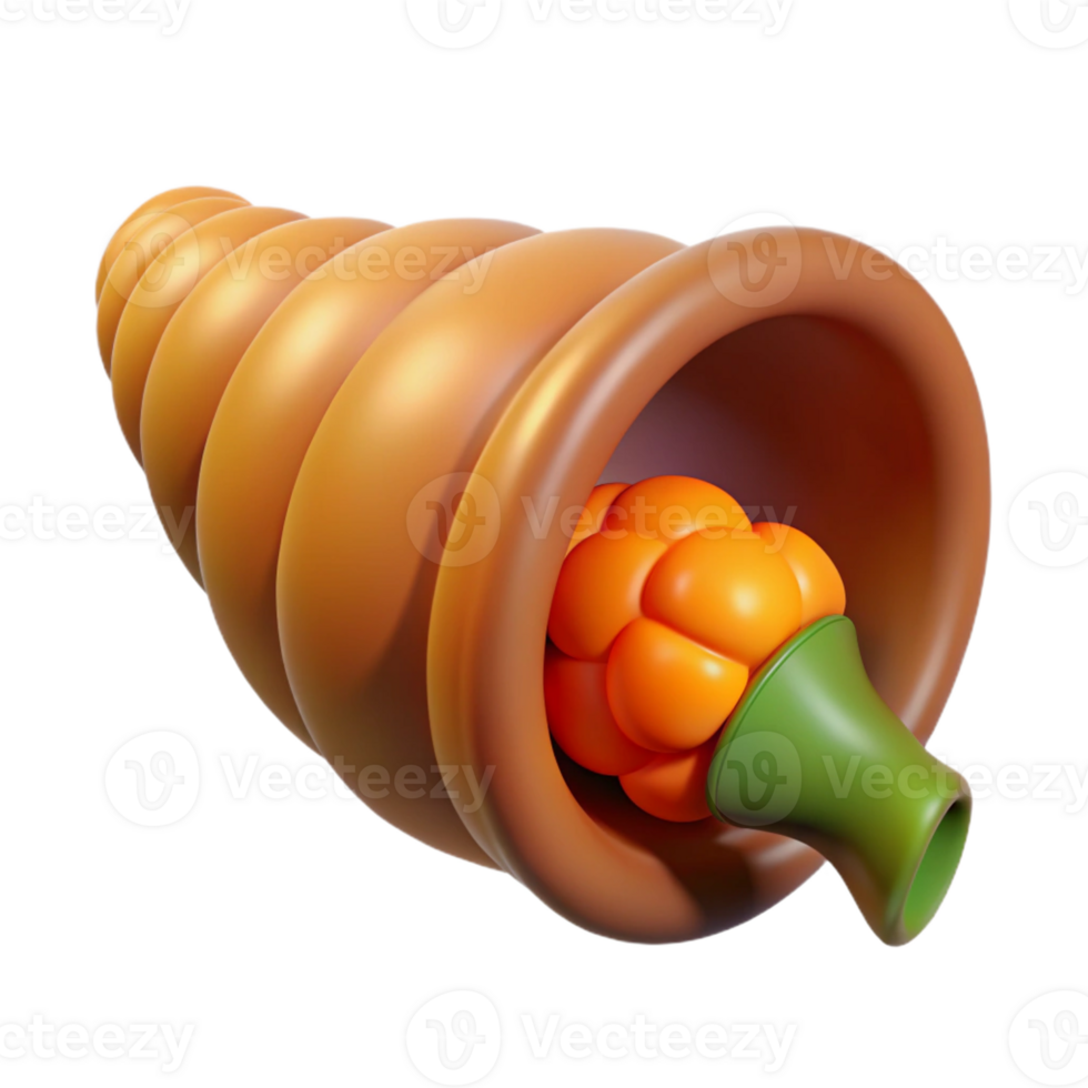 acclaimed avant-garde Cornucopia, horn of plenty with Transparent Background expertly shot png