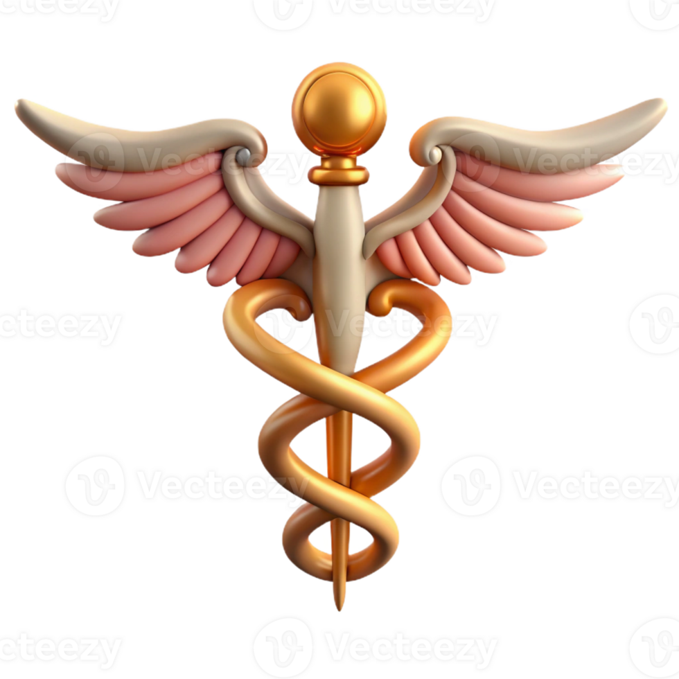dazzling sought-after Caduceus, Hermes' staff with Transparent Background png