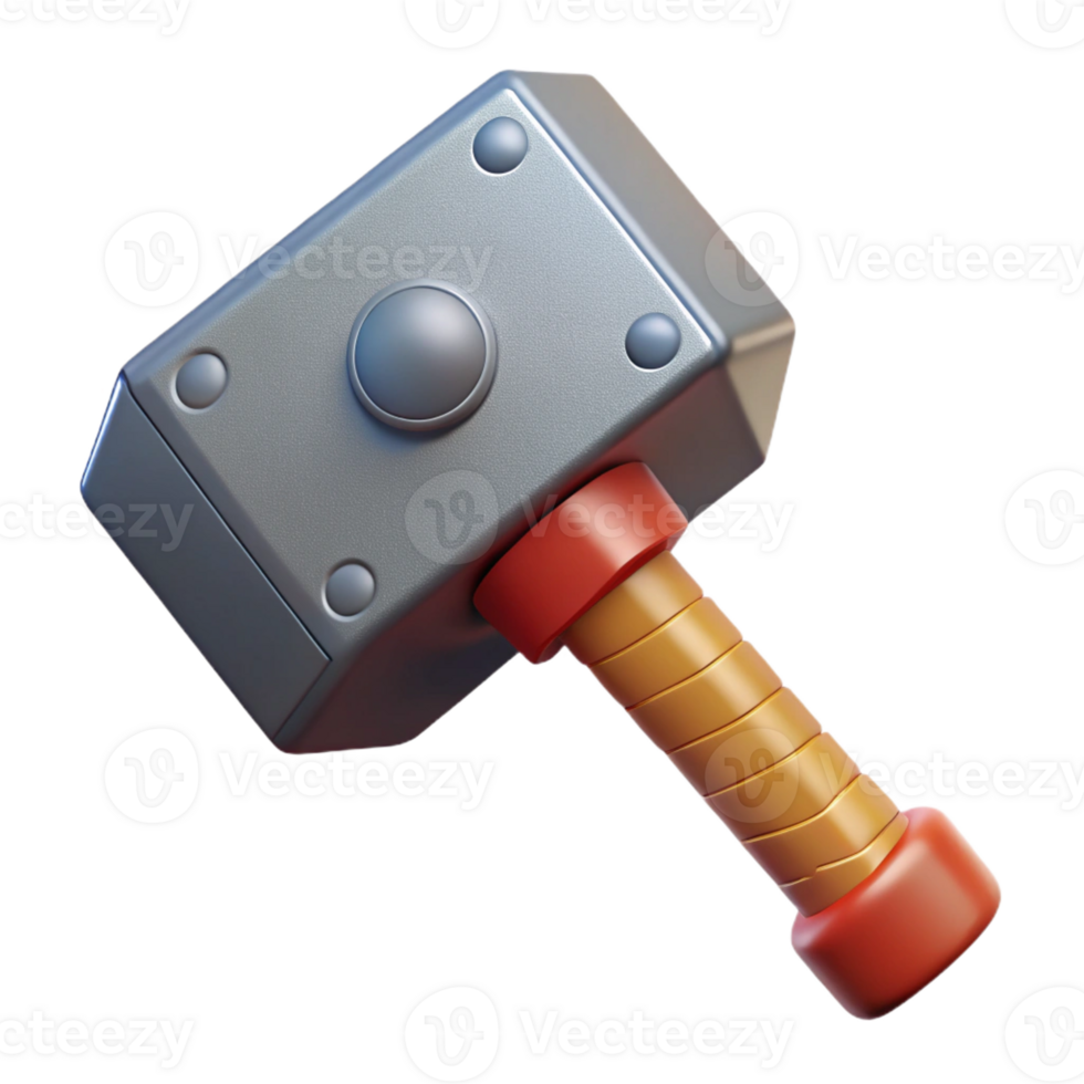 enchanting contemporary Thor's hammer, Mjolnir with Transparent Background sharp png