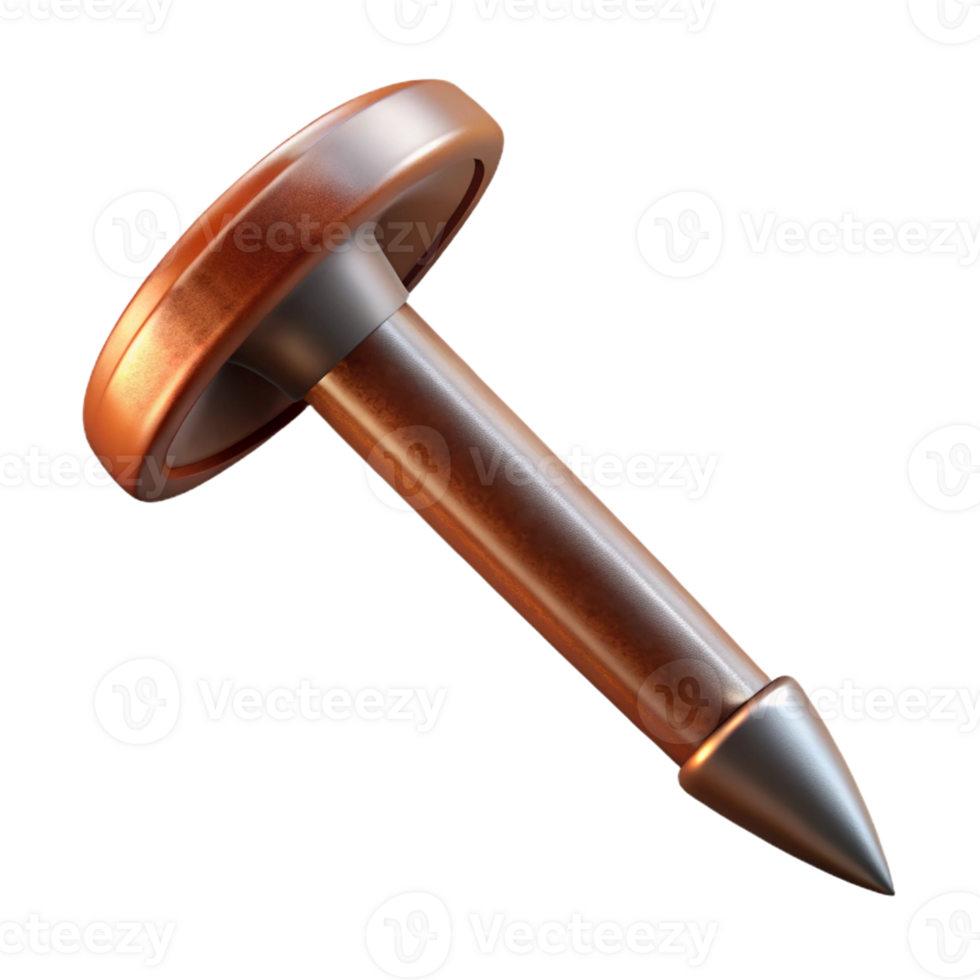 elegant coastal Photorealistic, ultra-detailed isolated cutout of a single, rusty nail with Transparent Background ultra HD png