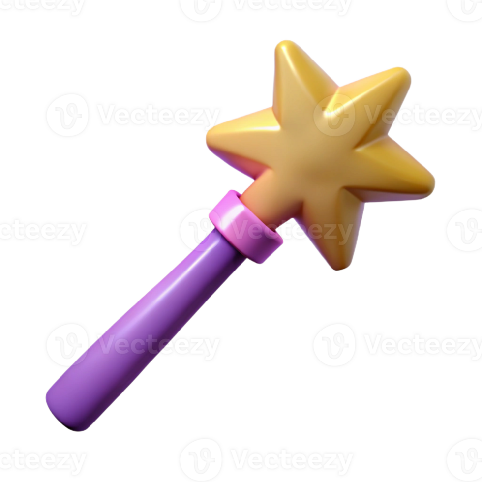 acclaimed contemporary Concept art style, isolated cutout of a single, stylized magic wand with Transparent Background luxury png