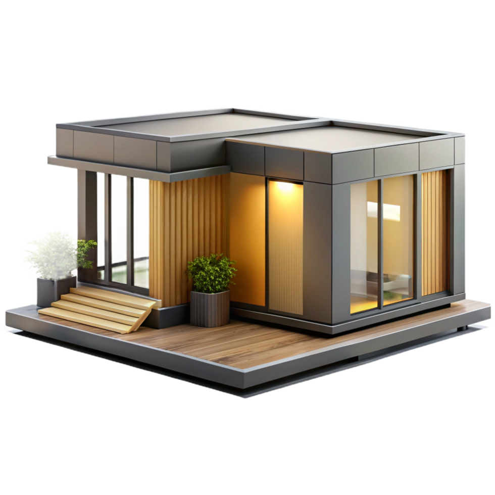 serene traditional Prefabricated Modular Home Minimalist detailed png