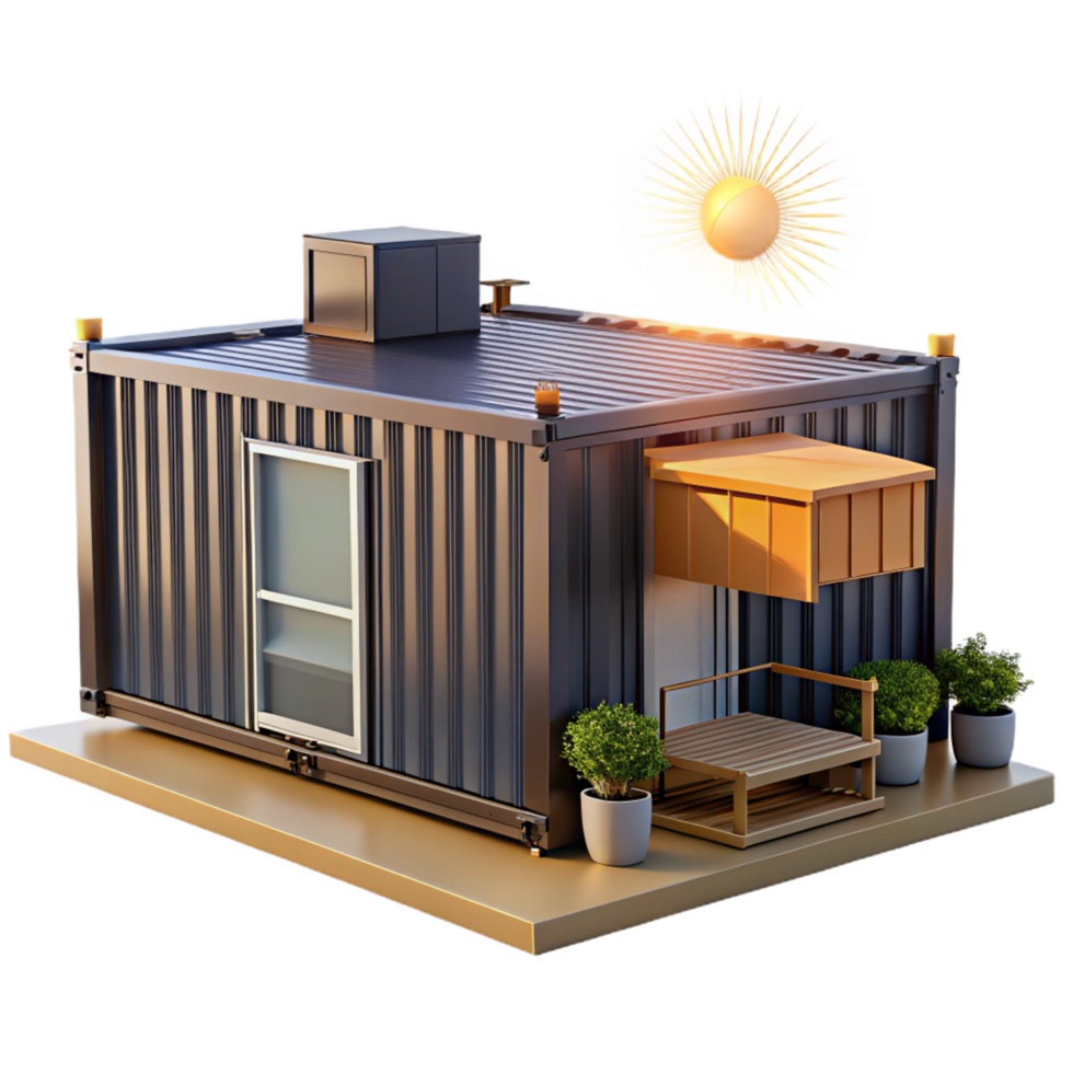 elegant contemporary Shipping Container House Industrial Chic original png