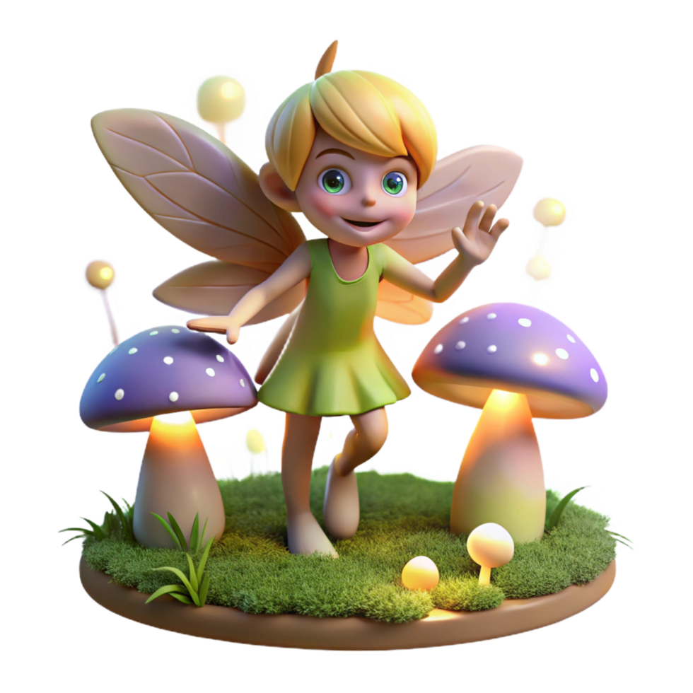 vibrant traditional A Playful Pixie with Gossamer Wings 4K png