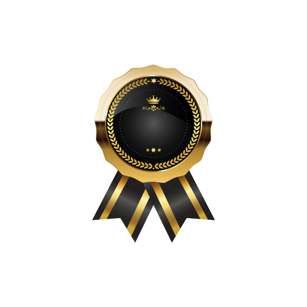 Golden luxury badges award , certificate seal blank best seller gold badge icon png