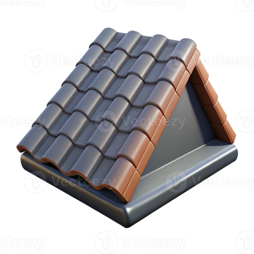 beautiful mysterious retro Hyper-specific professional render of a single, slate roof tile Isolated cutout with Transparent Background genuine png