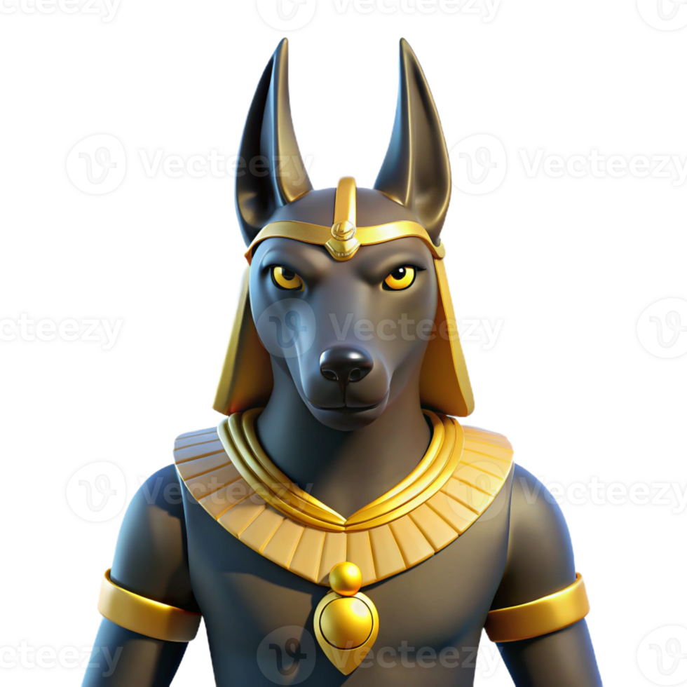 celebrated modern Anubis, Egyptian god of the dead with Transparent Background 4K png