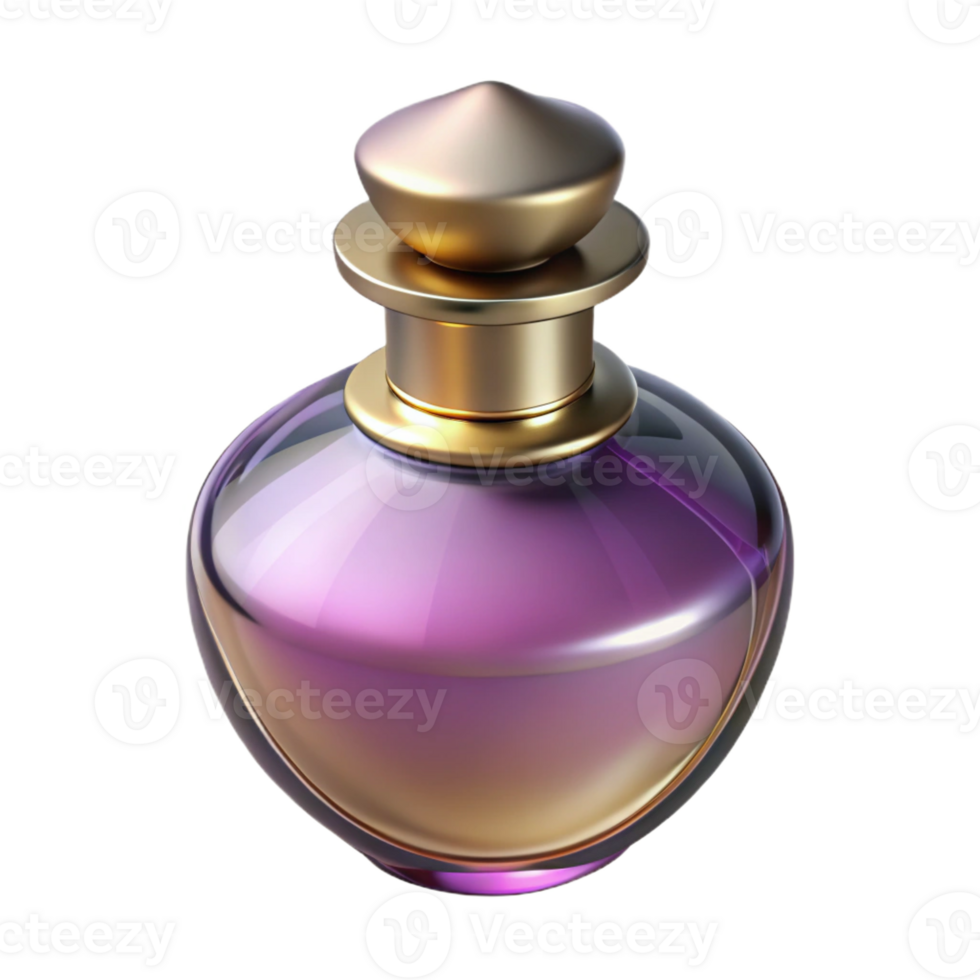 bold elegant Concept art style, isolated cutout of a single Art Nouveau perfume bottle, photorealistic, ultra-detailed, professional render with Transparent Background genuine png