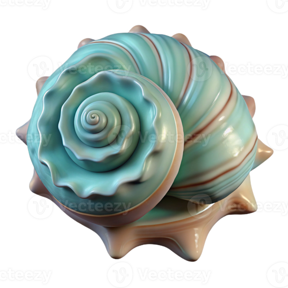 breathtaking calm art deco Hyper-specific, professional render, isolated cutout, photorealistic single, seashell with intricate spiral patterns with Transparent Background professional png
