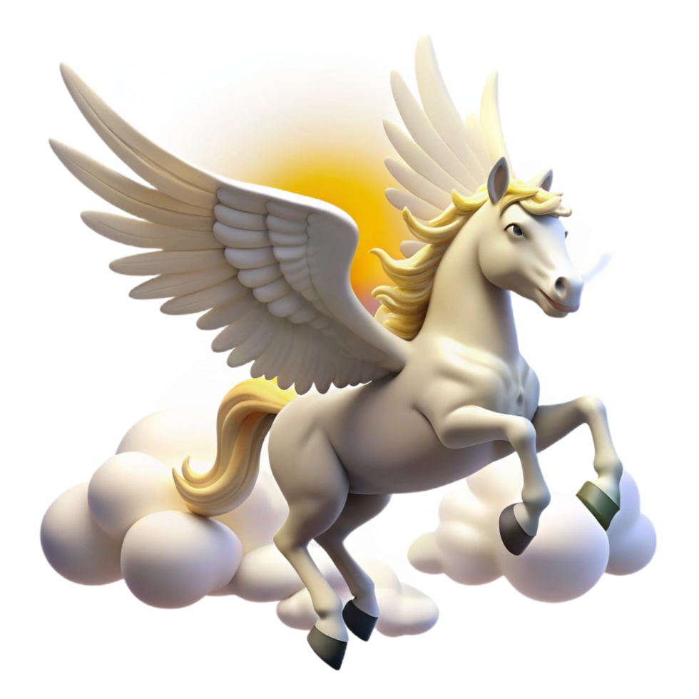 vibrant traditional A Proud Pegasus Its White Wings authentic png