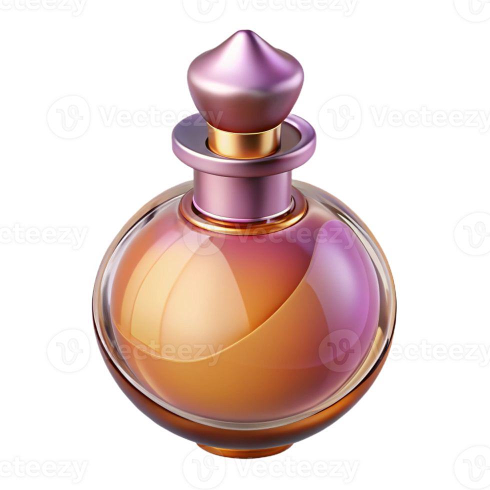 dramatic futuristic Concept art style, isolated cutout of a single Art Nouveau perfume bottle, photorealistic, ultra-detailed, professional render with Transparent Background genuine png