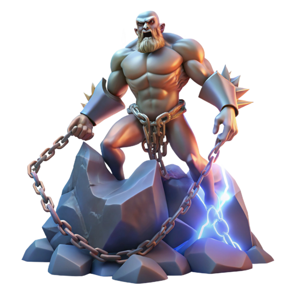 elegant rustic A Powerful Titan Chained to a Mountain original png