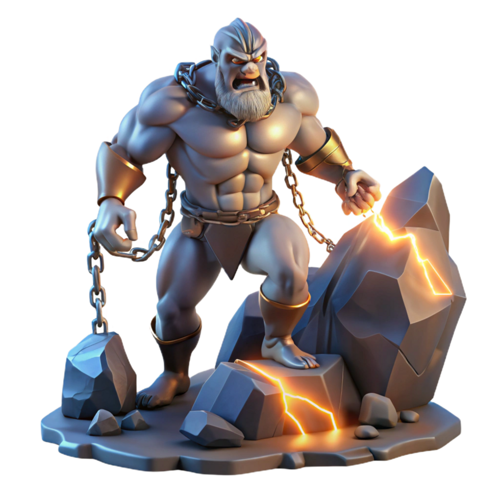 magnificent creative A Powerful Titan Chained to a Mountain authentic png