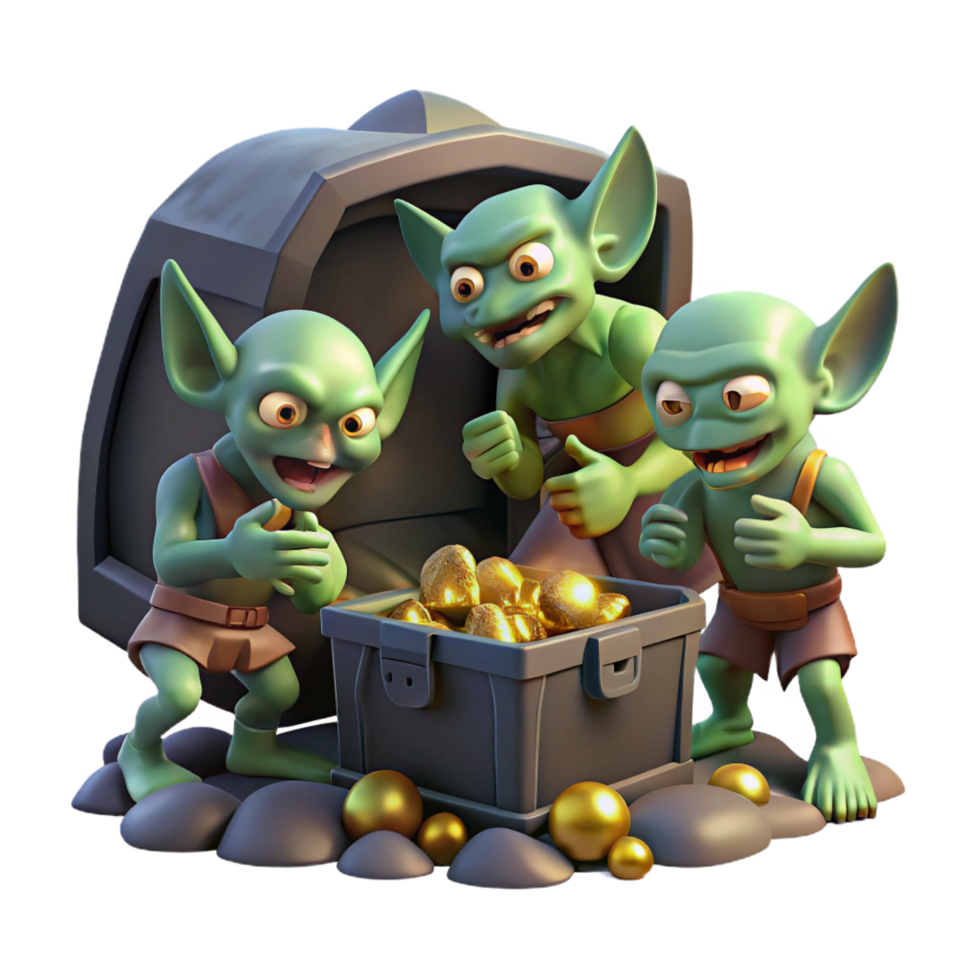 beautiful artistic A Group of Mischievous Goblins Feasting original png