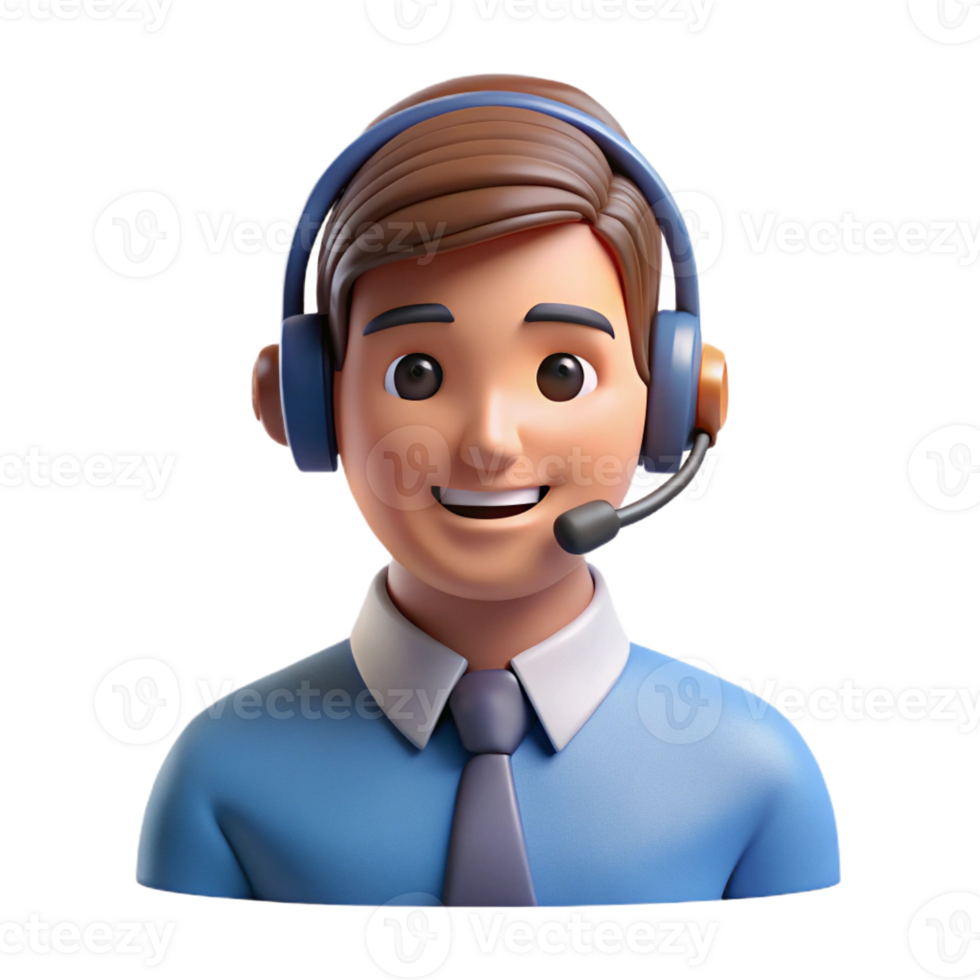 acclaimed industrial Portrait of a helpful customer service representative, with Transparent Background museum quality png