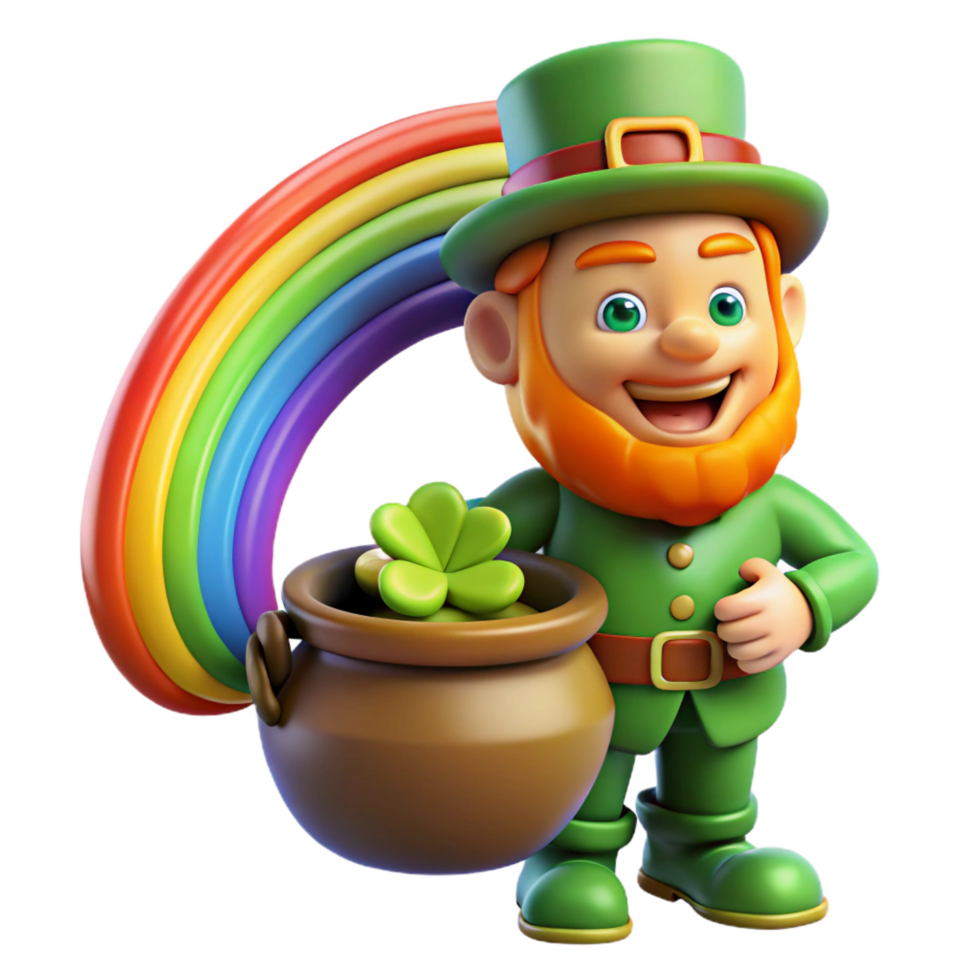 wonderful rustic A Mischievous Leprechaun Guarding His Pot high resolution png