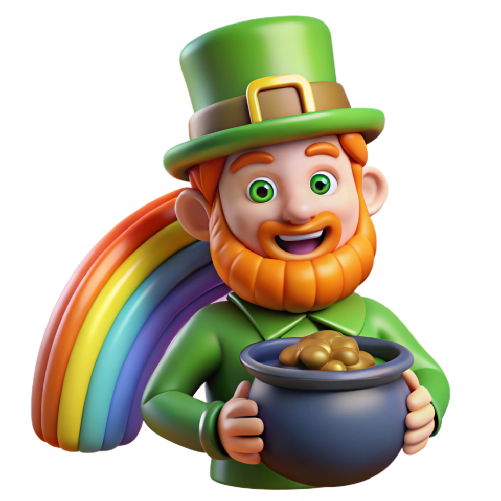 extraordinary classic A Mischievous Leprechaun Guarding His Pot exclusive png