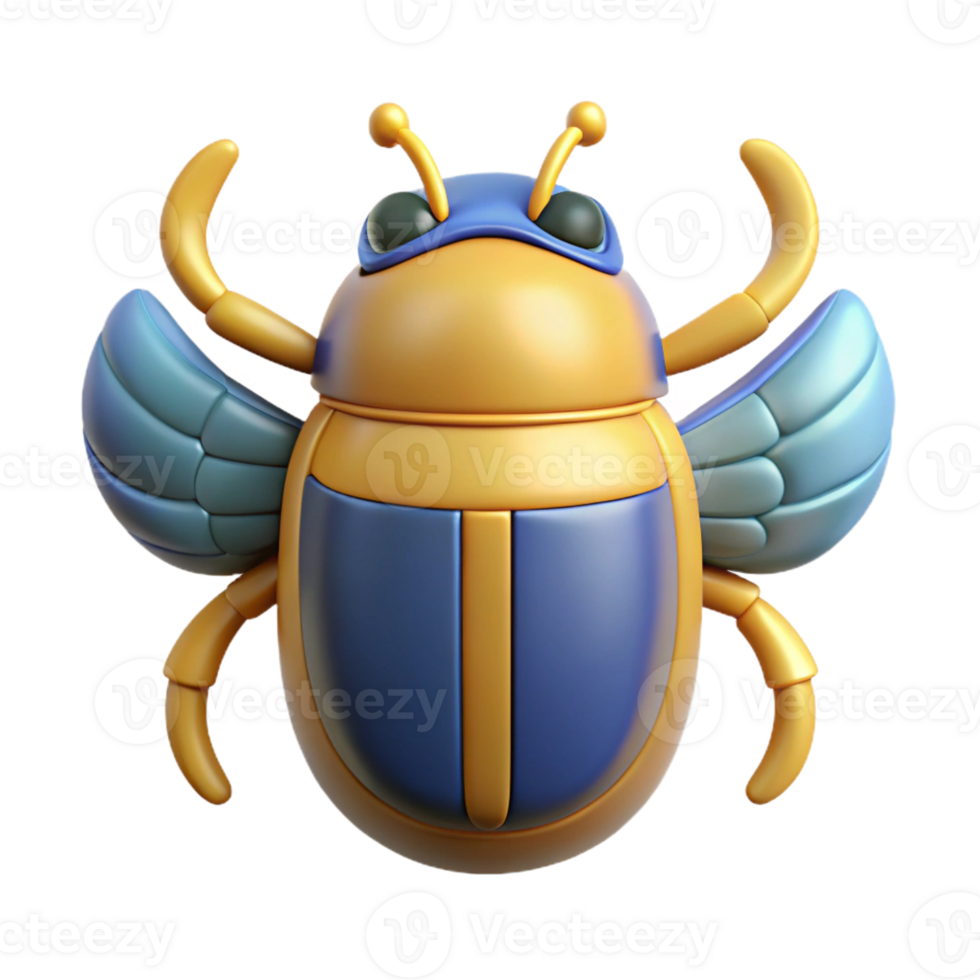 dazzling minimalist Scarab beetle, Egyptian sacred symbol with Transparent Background refined png