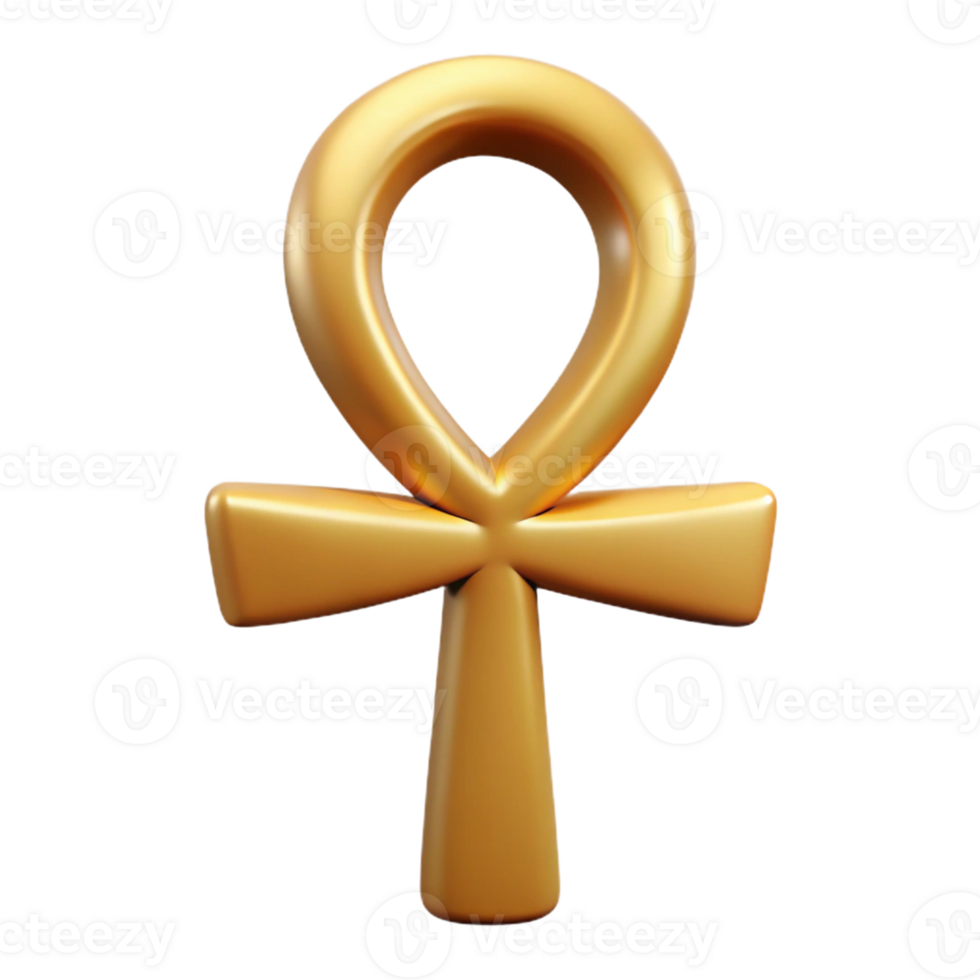 coveted baroque Ankh, Egyptian symbol of life with Transparent Background high quality png