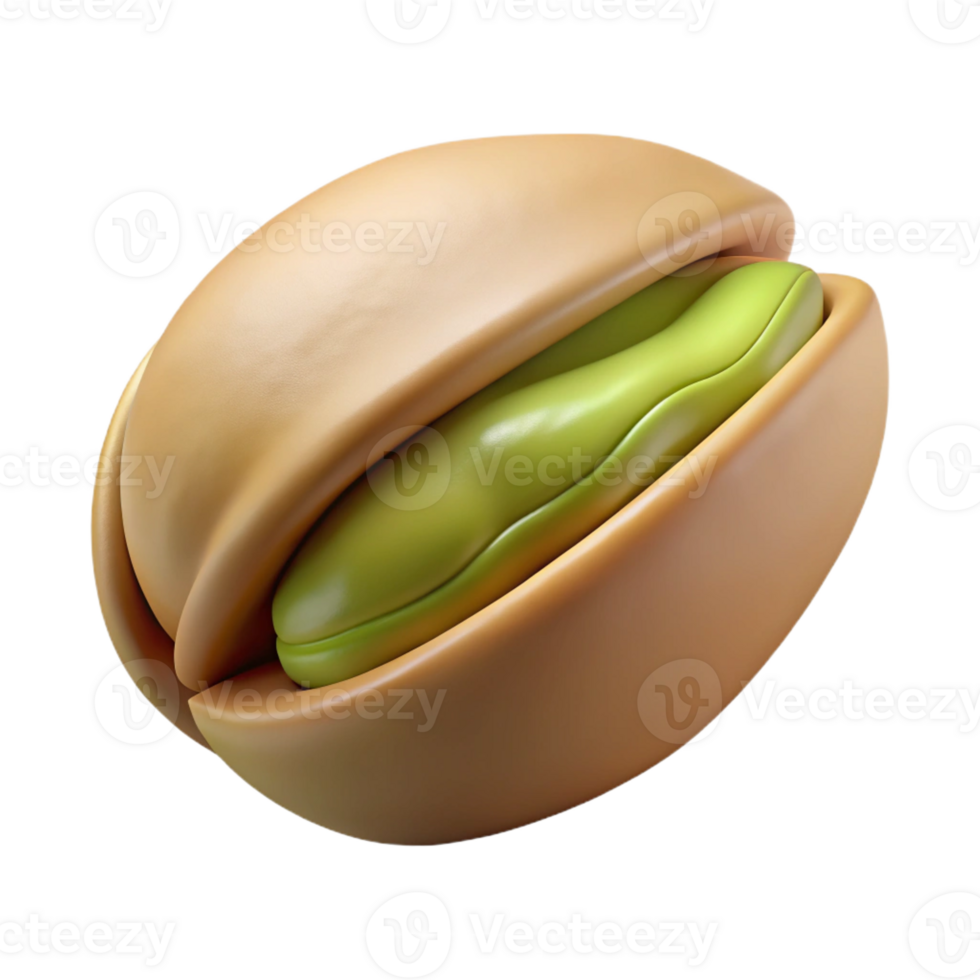 celebrated bohemian Professional render ultra-detailed isolated cutout of a single pistachio, shelled, with Transparent Background 4K png