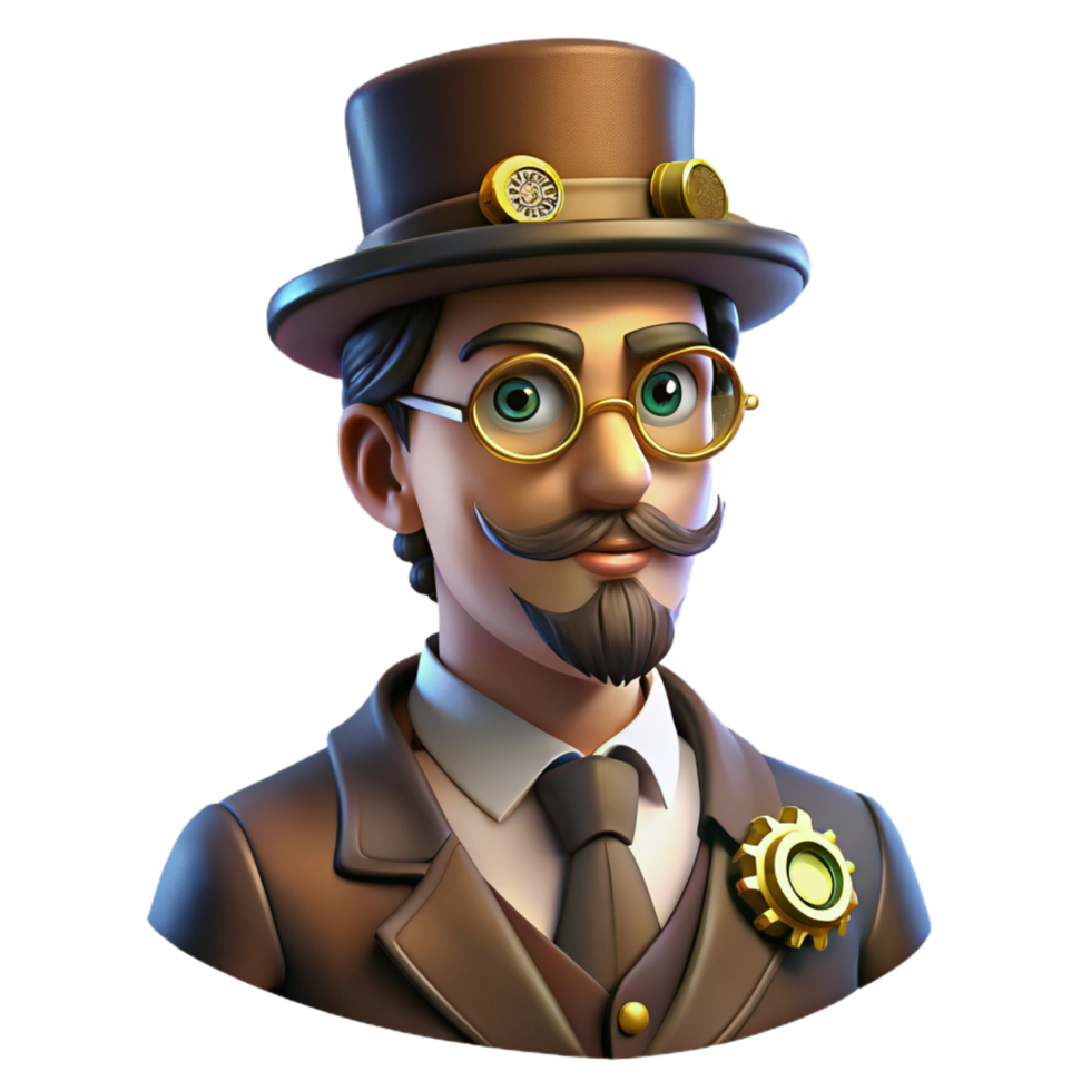 stunning modern A Portrait of a Steampunk Gentleman with high quality png