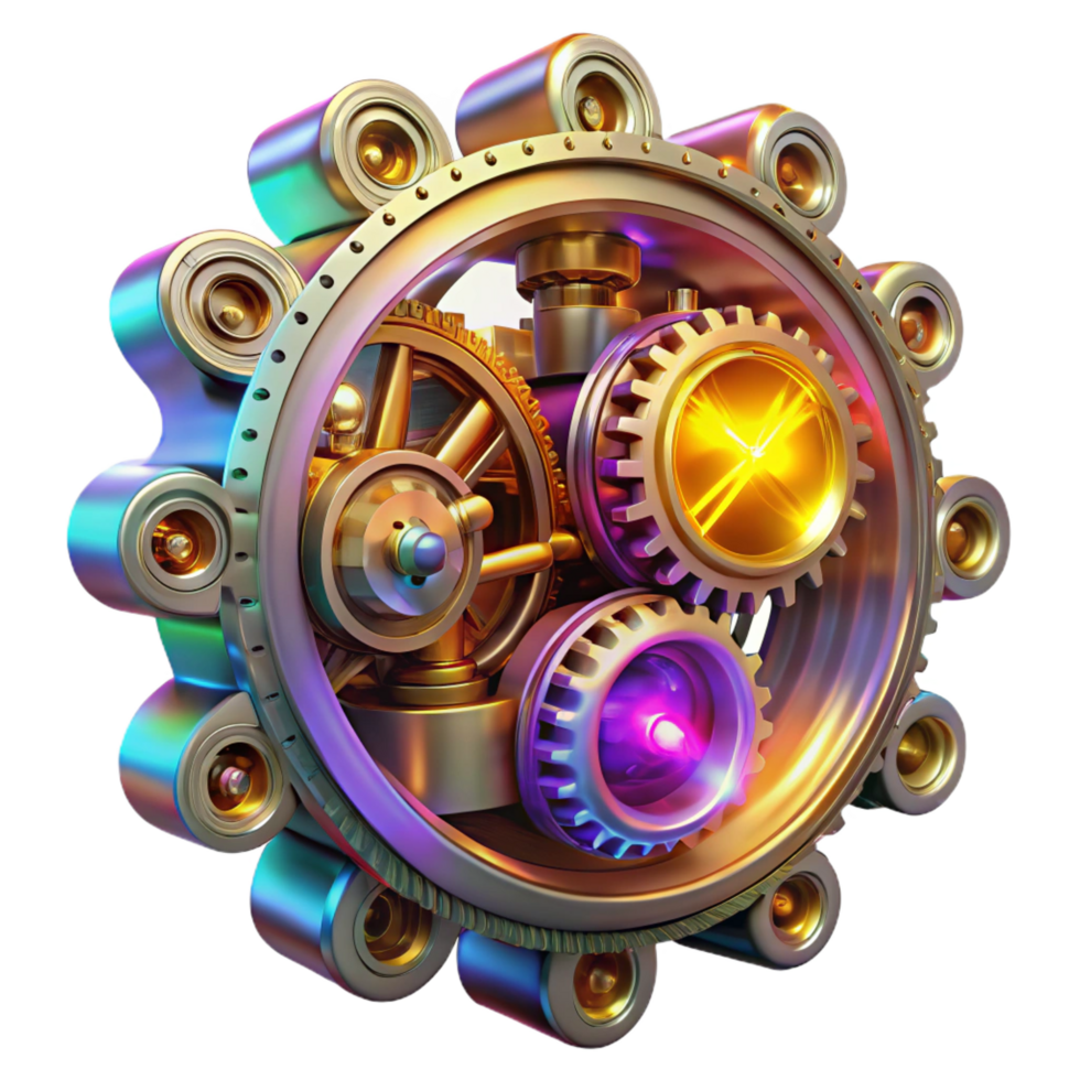 extraordinary vintage A Complex Steampunk Clockwork Mechanism high quality png