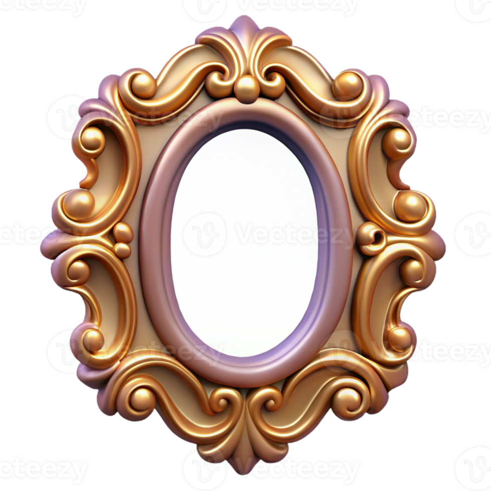 exemplary futuristic Ultra-detailed, hyper-specific isolated cutout of a single Art Nouveau picture frame with ornate detailing, professional render, concept art style with Transparent Background 4K png