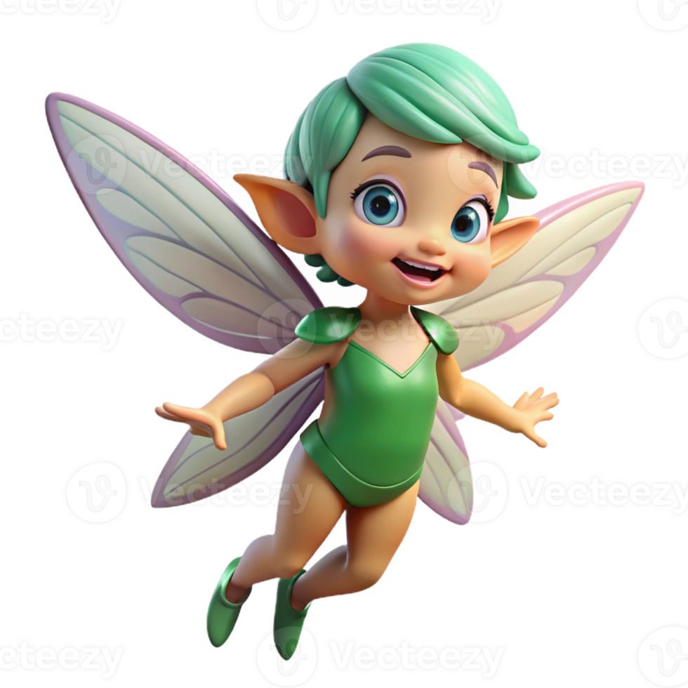 alluring intense baroque A mischievous pixie, iridescent wings, playful expression with Transparent Background 4K png