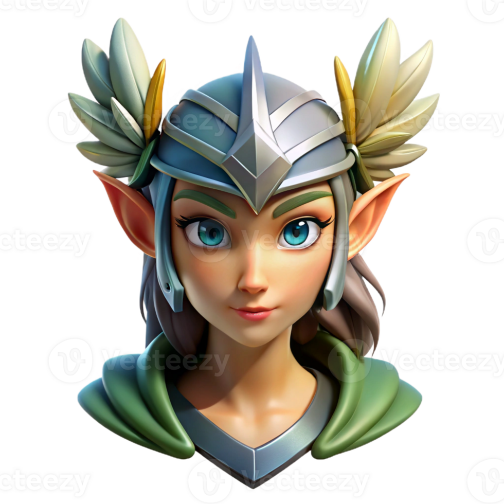 elegant dynamic coastal Hyper-specific, concept art style, professional render of an isolated cutout, female elf warrior's helmet with feathered plumes with Transparent Background expertly shot png
