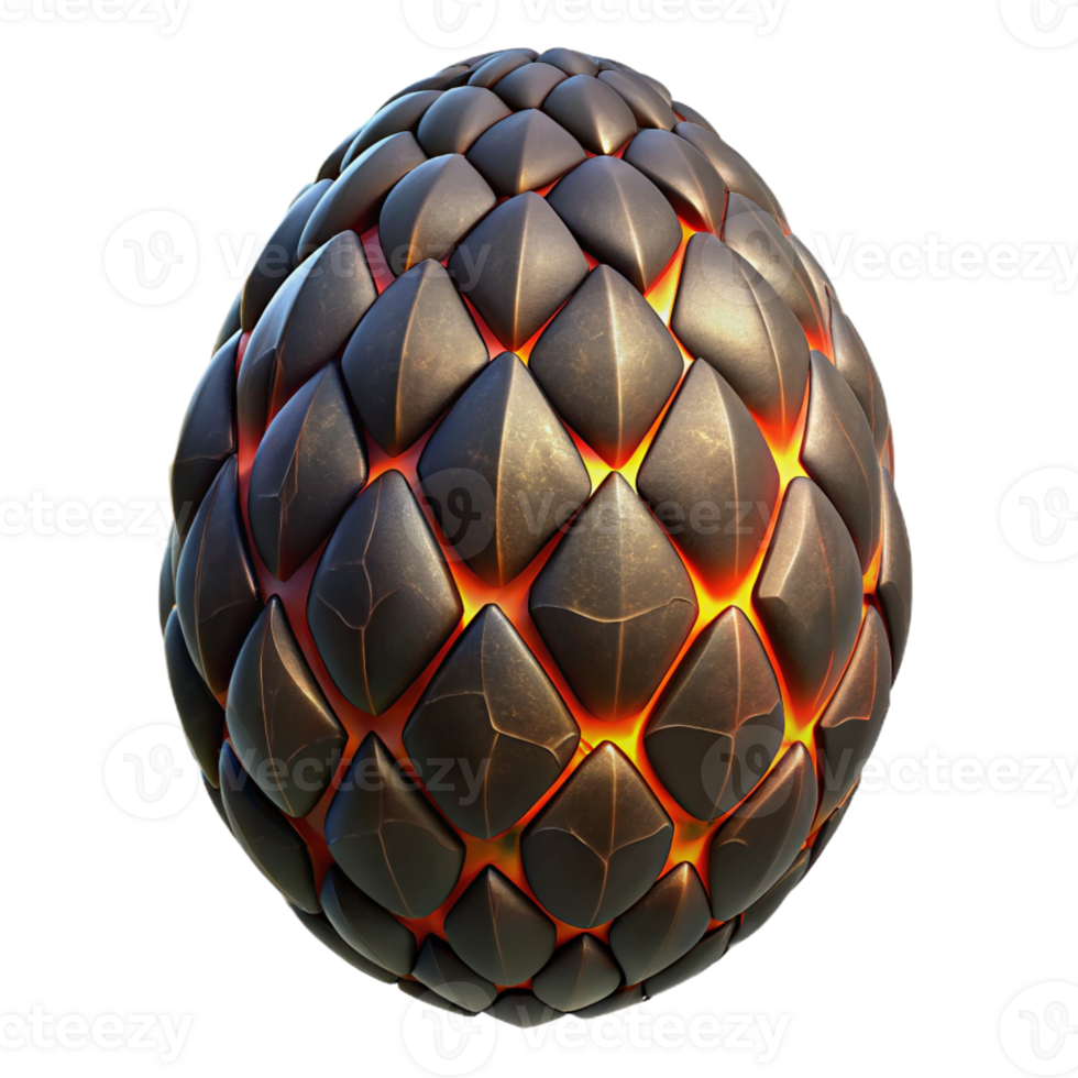 breathtaking unparalleled A menacing dragon egg, intricate scales, glowing cracks with Transparent Background png