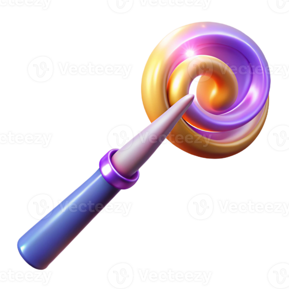 enchanting coveted A gleaming magic wand, swirling energy emanating from the tip with Transparent Background png